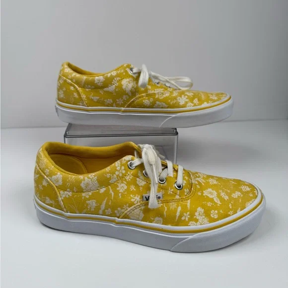 Vans Off The Wall 721356 Old Skool Yellow Floral Skate Shoes Women's Size 7.5 - Picture 2 of 9